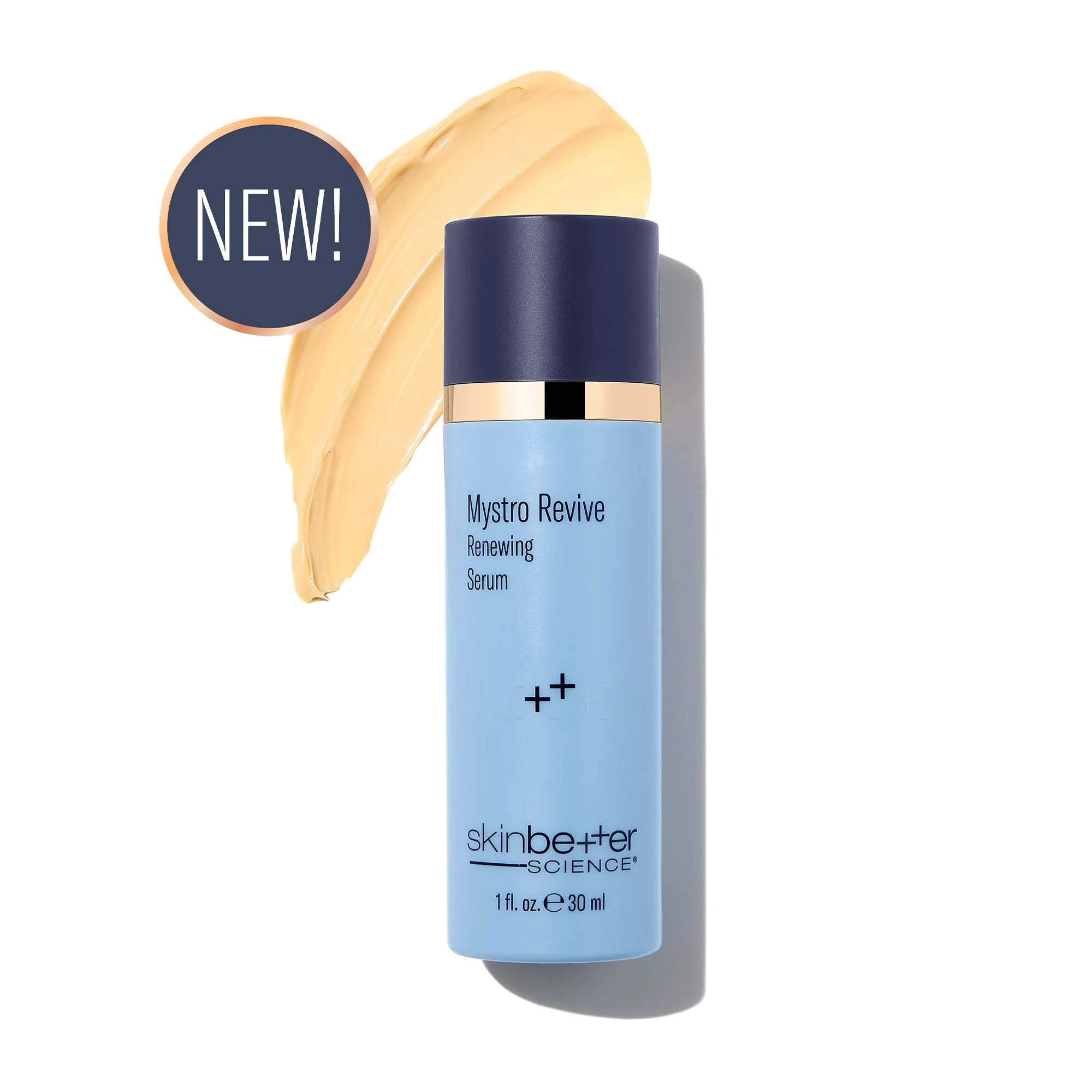 Mystro Revive Renewing Serum bottle with texture seal