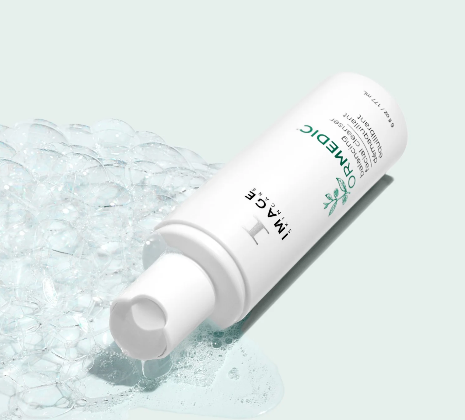 ORMEDIC balancing facial cleanser by IMAGE Skincare, information graphic