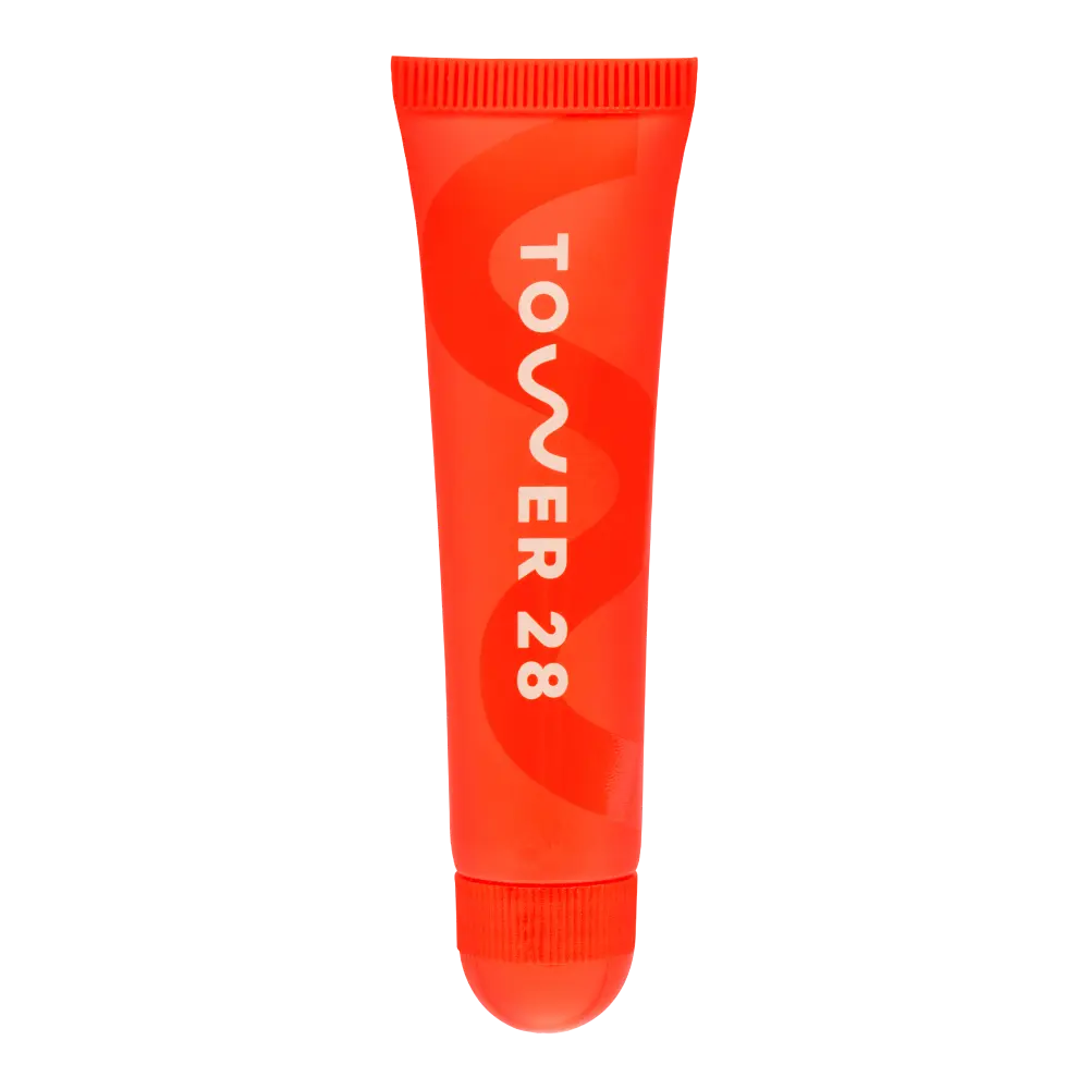 Tower 28 SOS LipSoftie Lip Treatment in SOS Vanilla on a white background