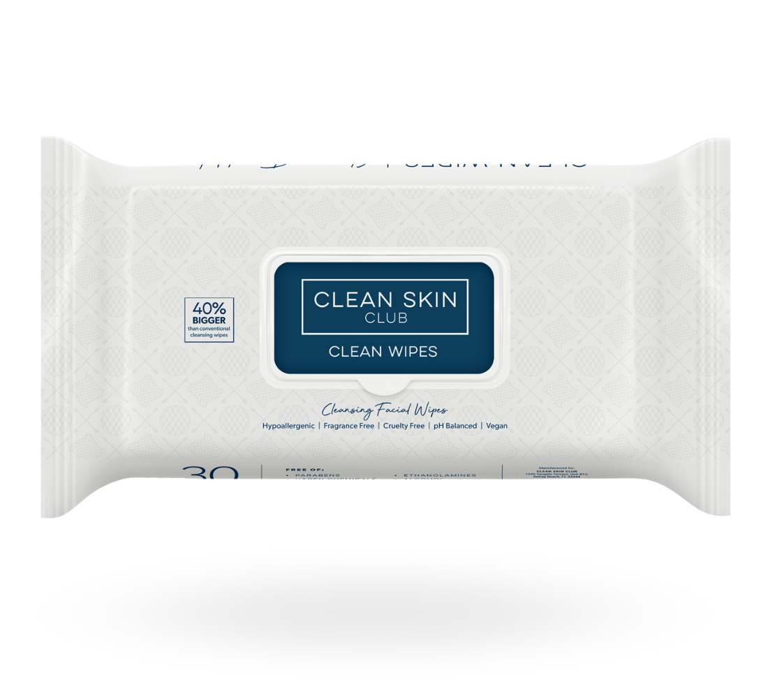 Clean Skin Club Clean Wipes, extra-large dual-sided cleansing wipes