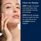 Model applying Trio Luxe Moisture Treatment