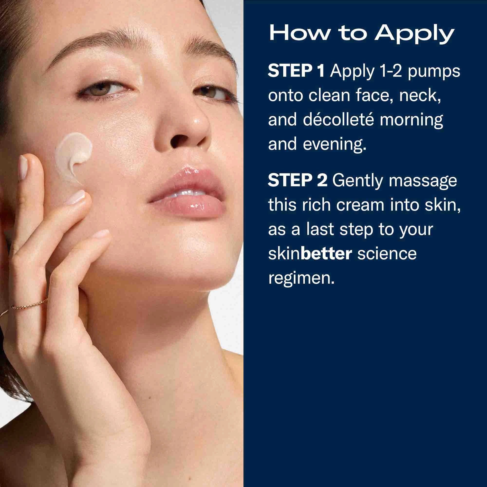 Model applying Trio Luxe Moisture Treatment